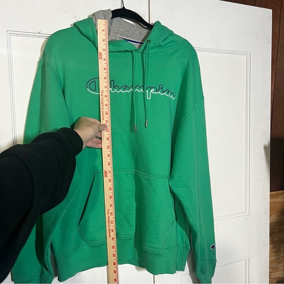 Champion Pullover Hoodie Spell Out Fuchsia Green Men’s Size Large - Picture 5 of 6